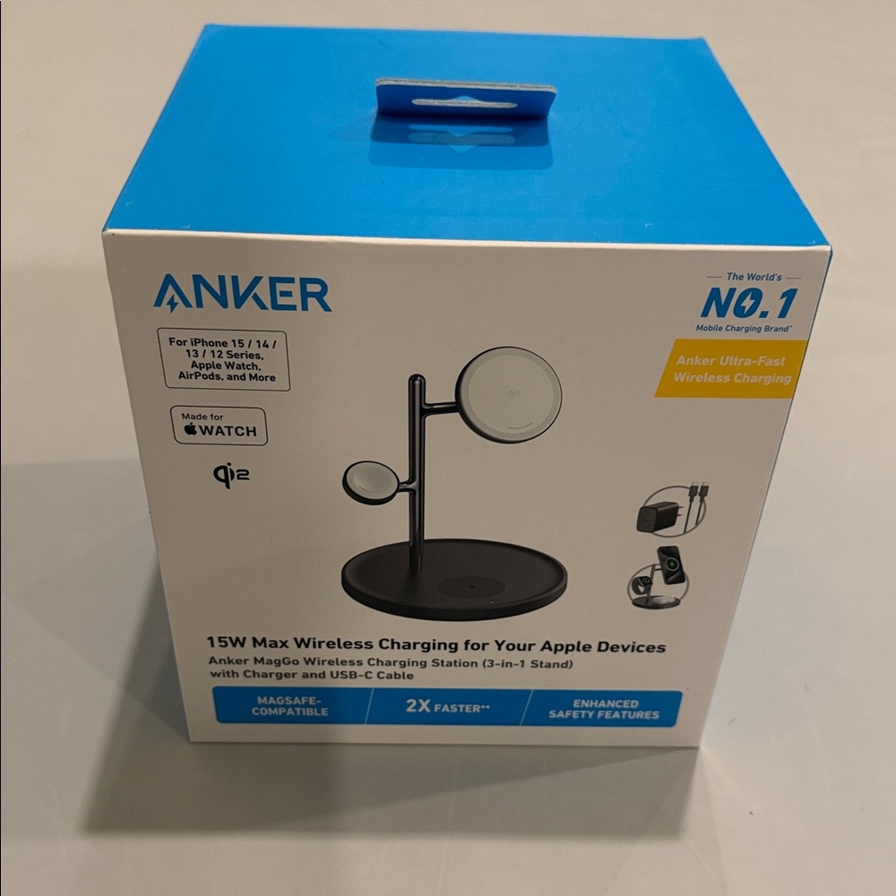 Anker Blue and Black Wireless Charging Station